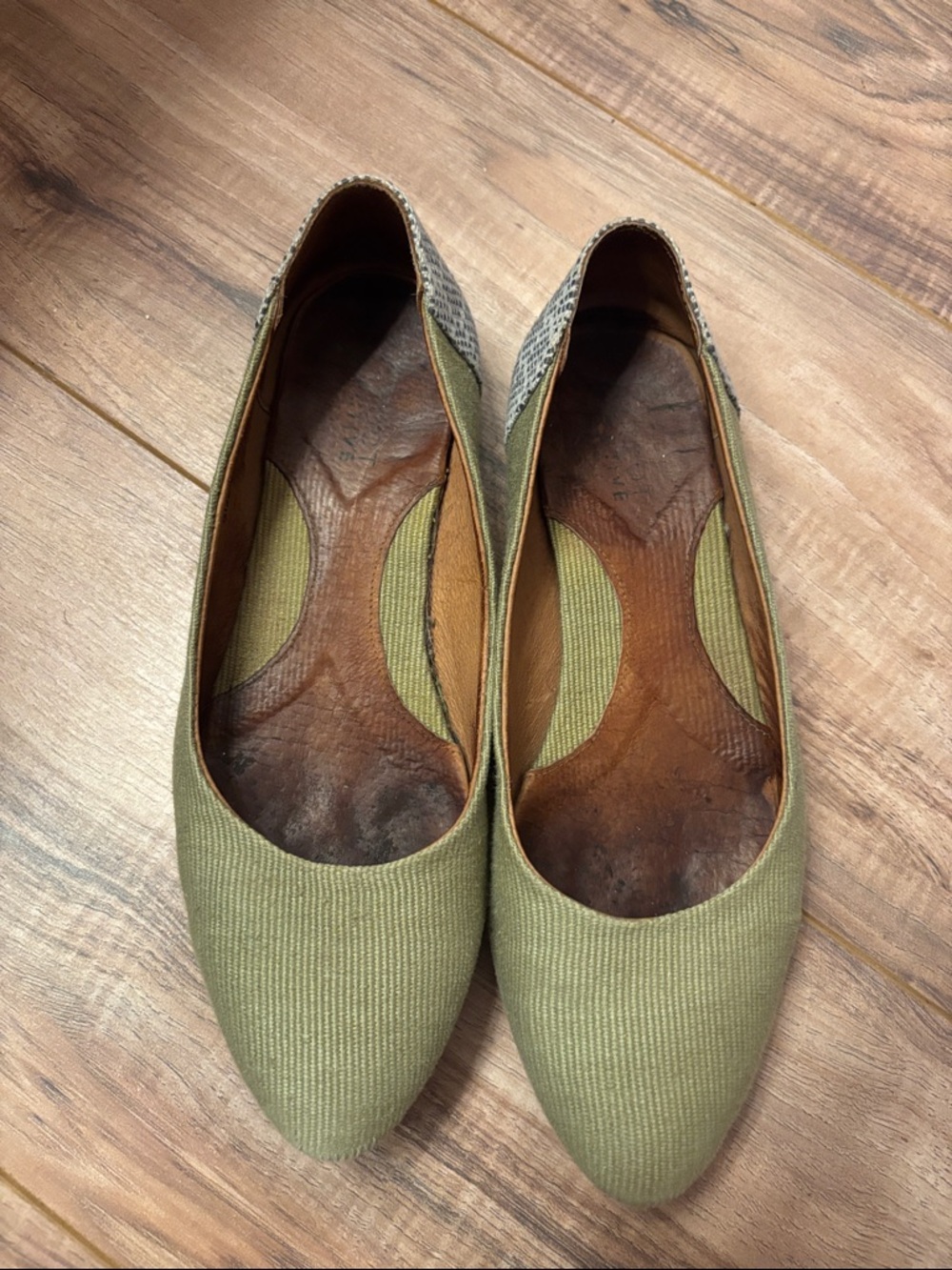 Roots Collective Olive Green Pointed Toe Slip Ons